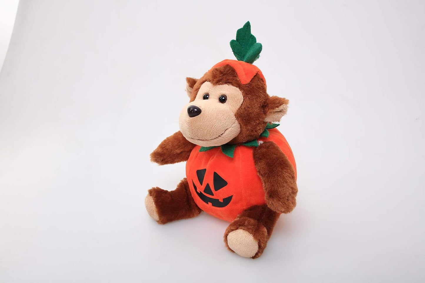 Plushland Halloween Plush Stuffed Animal Monkey In Pumpkin Costume- Soft Toy - Gifts For Kids - 9 Inches