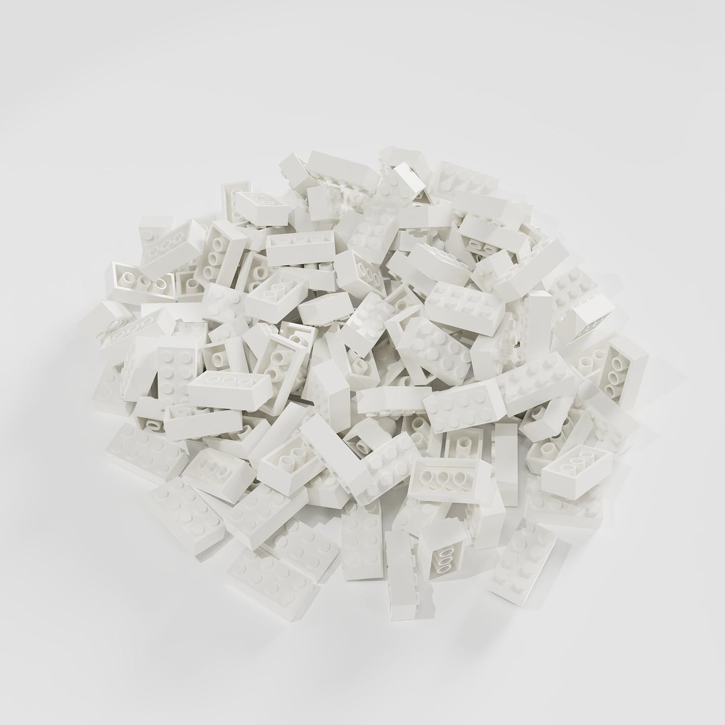 Classic Bulk Brick Block 2X4, 200 Piece Building Brick White, Compatible With Lego Parts And Pieces 3001, Creative Play Set - Co