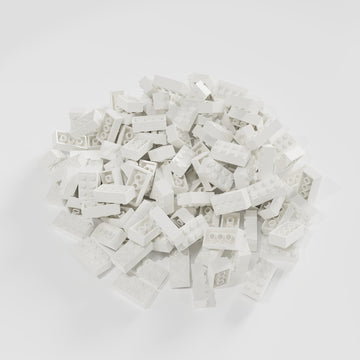 Classic Bulk Brick Block 2X4, 200 Piece Building Brick White, Compatible With Lego Parts And Pieces 3001, Creative Play Set - Co