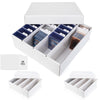 Trading Card Storage Box 4 Row 3200 Count Collector Cards Box with Divider White Corrugated Cardboard Compatible with Top Loader Organizer Sorting Tray Box for Sports Cards MTG TCG Cards (3-Pack)