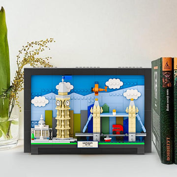Dahonpa London City Postcard Building Sets 564 Pcs - World Famous Architectural Model Wall Art Crafts Ideas, Painting Frame For