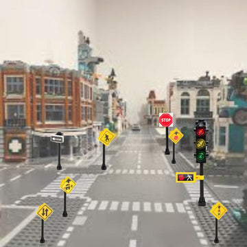 Building Toys City/Town/Village/Street Signs Set 15. Stop. Traffic Lights. Custom