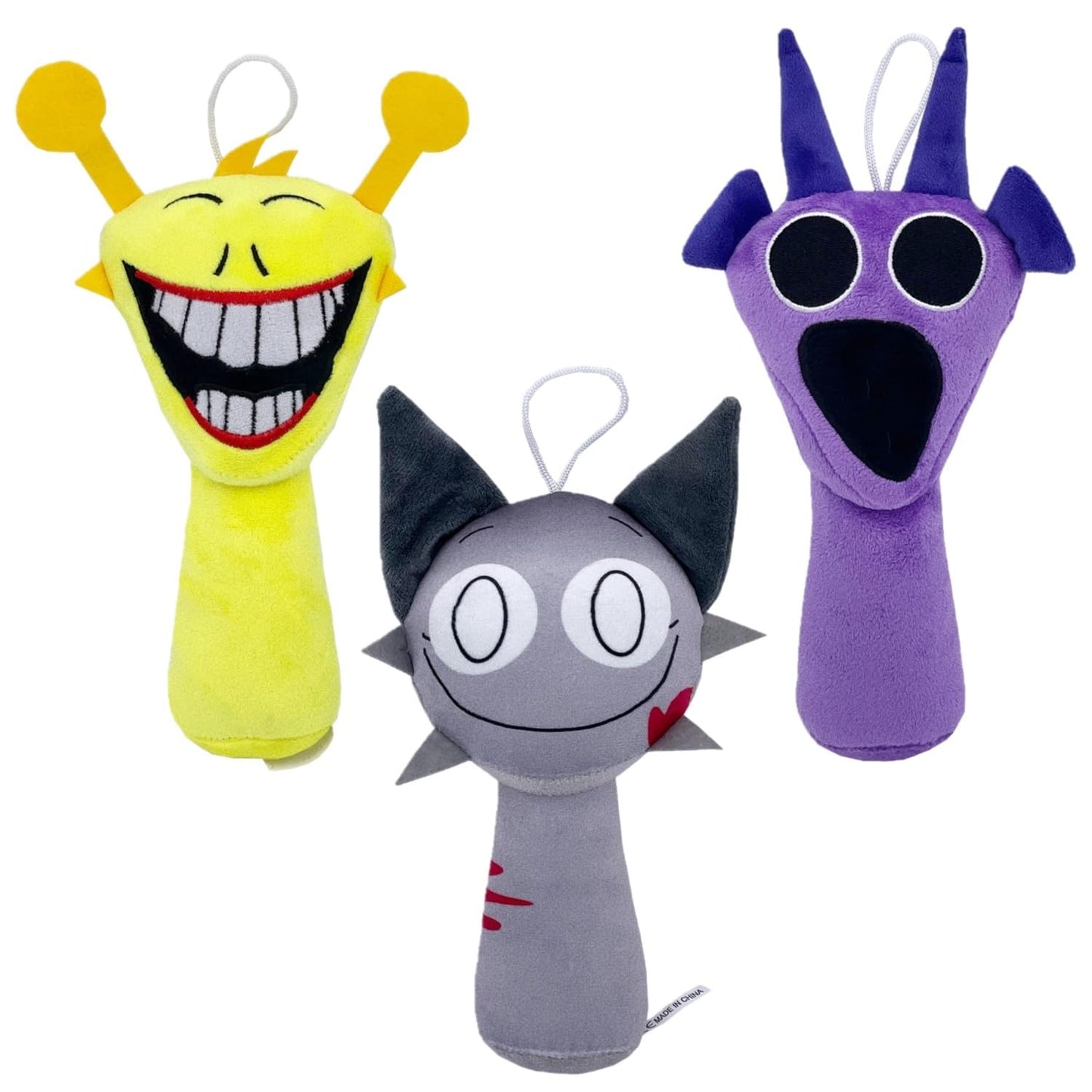 fonaxere 2024 Sprunki Plush Toys, 8'' Sprunky Wenda Oren & Simon Gray Stuffed Toys Dolls, 7 Pcs Horror