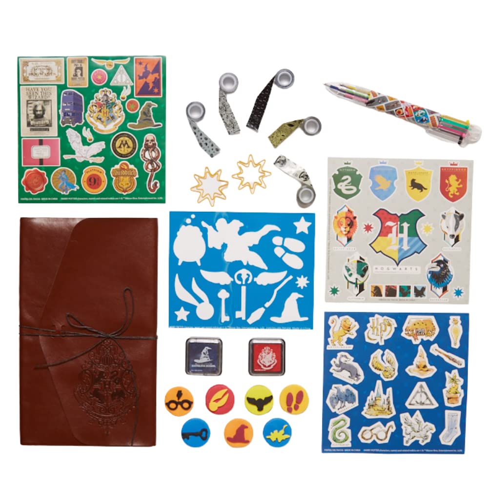 Innovative Designs Harry Potter Journal Set For Kids – Smash Leather Journal Kit With Stickers, Stamps & Tape