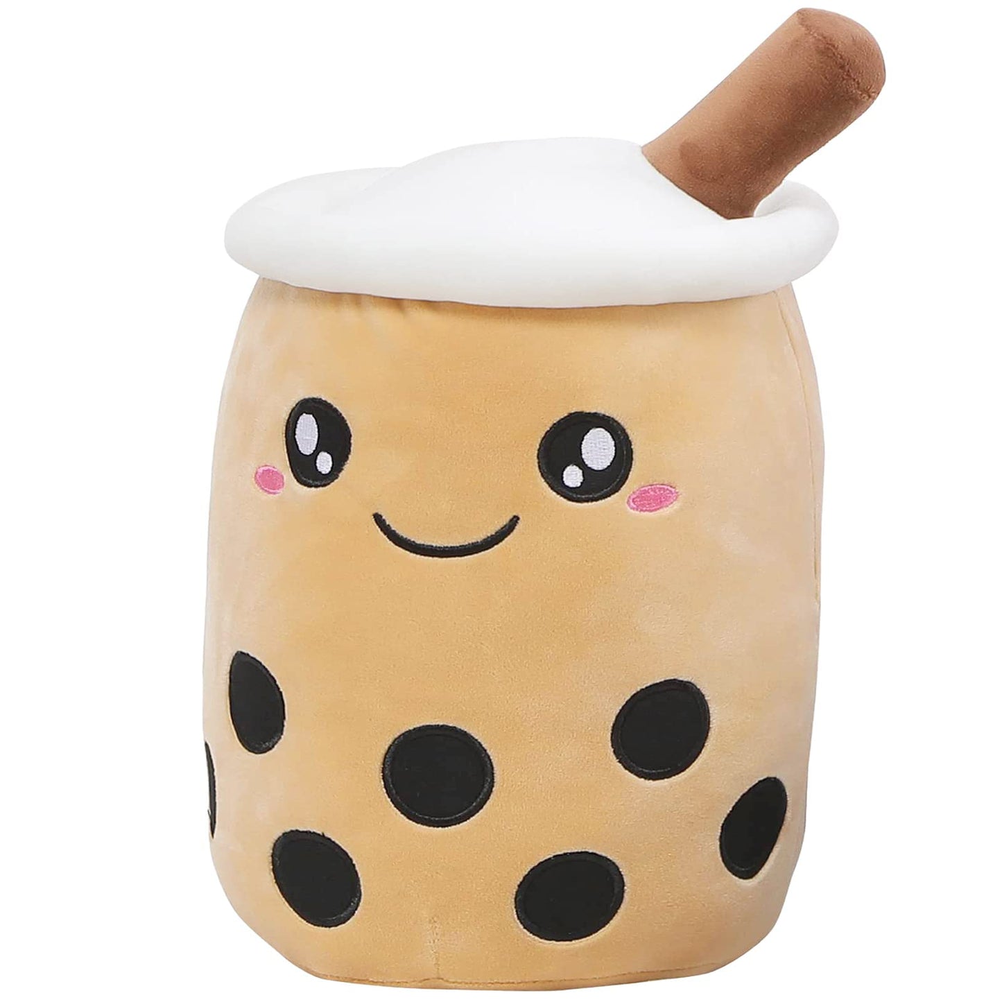 MMguai 14 inch Cute Big Boba Tea Plush Soft Hugging Pillow,Large Brown Pearl Milk Tea Stuffed Animals Toy for Girls Boys Birthda