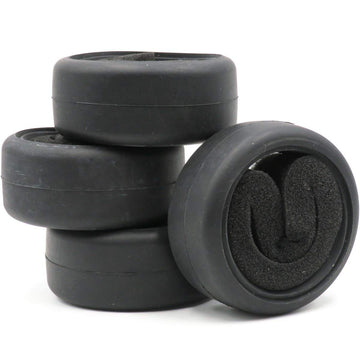 hobbysoul 4pcs RC 1/10 On Road Slick Tire Rubber Tyre Fit for 1:10 Touring Drift Car Wheel Rim