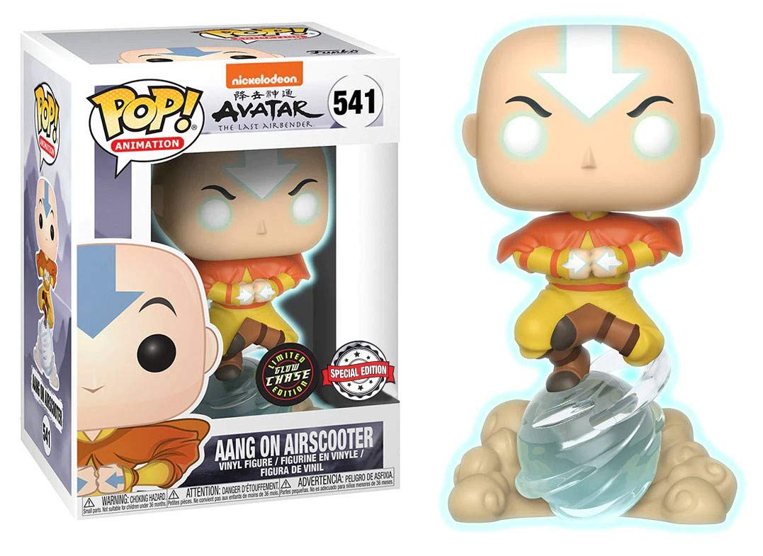 Funko Pop! Avatar The Last Airbender Aang On Airscooter Glow In The Dark Gitd Chase Special Edition Sticker Figure