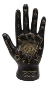Ebros Gift Ancient Mystical Psychic Fortune Teller Chirology Palmistry Hand Palm With Lines And Symbols Figurine Decor Witchcraft Spiritual Divinity Statue For Palmists Readers (Black)
