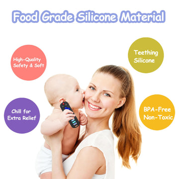 Robbear Baby Teething Toys, Soft Silicone Remote Control Teether For Babies 3 6 12 18 Months, Tv Remote Control Shape Infant Che