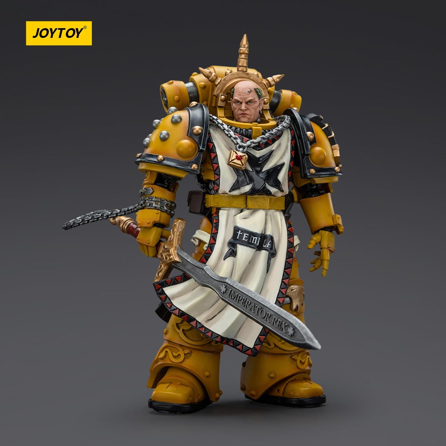 Joytoy Warhammer 40K Imperial Fists, Imperial Fists Sigismund, First Captain Of The Imperial Fists 1/18 Action Figure Model, Ded
