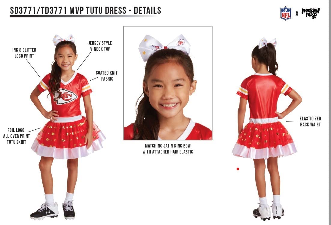 Modern Hero Tampa Bay Buccaneers Girl'S Nfl Mvp Tailgate Tutu Dress Costume, Size Large