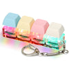 COZYMATE Keyboard Fidget Toys - LED Light Keychain, 4 in 1, Sky Blue, Light Yellow, Pink, Beige - Sensory Fun for Anxiety Decompression