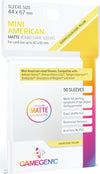 Matte Board Game Sleeves | Pack of 50 Matte Sleeves | 44 by 67 mm Card Sleeves Optimized for Mini American Card Games | enhanced Card Protection | FFG Yellow Color Code | Made by Gamegenic