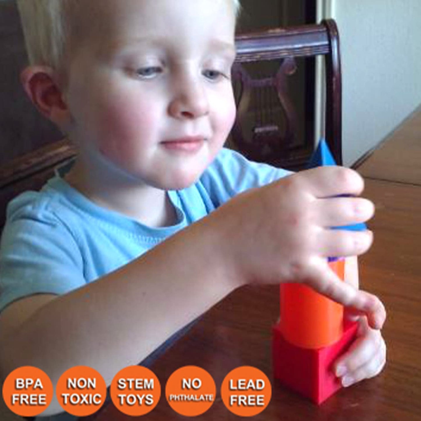 Skoolzy Jumbo 3D Shapes For Teaching 7 Pcs - Geometric Shapes - 3D Shapes Manipulatives - Geometric Shapes For Classroom Age 3+