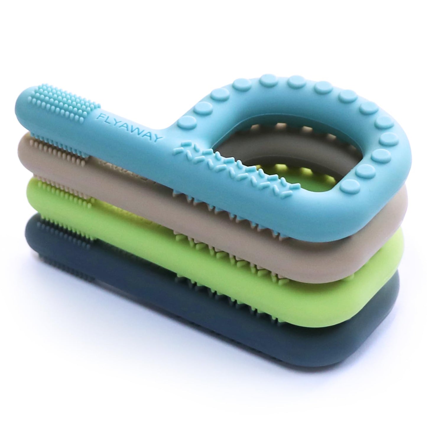 Sensory Chew Toys For Autistic Children 4 Pack, P Shape Sensory Toys For Babies Toddlers, Baby Teething Toys For 3-6 6-12 Month Oral Motor Stimulation, Silicone Chew Necklaces For Kids Adults Bpa Free