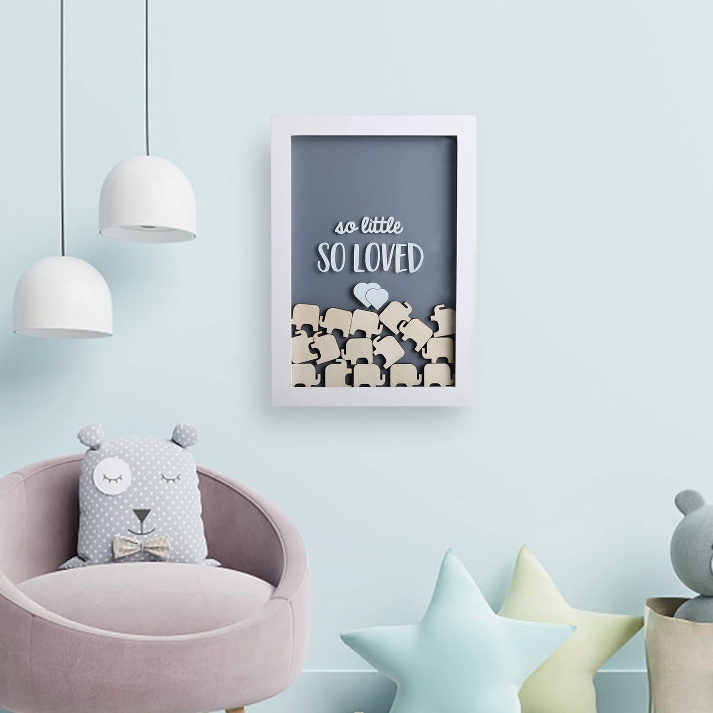 Womrich Boy Baby Shower Decorations Elephant Theme Set, Baby Shower Guestbook Elephant Sign Frame, It Is A Boy Banners Elephant
