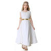 Lmyove Greek Goddess Costume Girls, White Goddess Dress With Gold Leaf Headband, Toga Costume 4 Pcs, Halloween Rome Princess Out