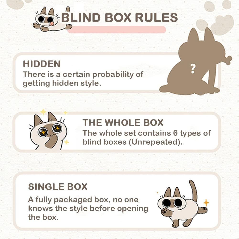 Maidimiao Nobeko Azuki Can Cat Daily Life Series1 Blind Box Siamese Cats Figures 1Pc Random Art Cute Collectibles Birthday Gift