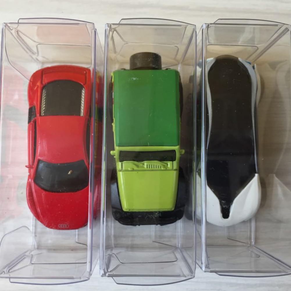 50 Pcs 1/64 Scale Model Car Display Case Transparent Toy Car Display Boxes Square Clear Pvc Plastic Boxes 1/64 Protector Clear C