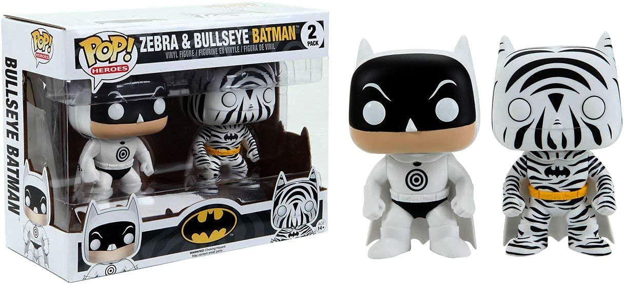 Set 2 Pop Dc Bullseye Batman & Zebra Batman Exclusive Figures