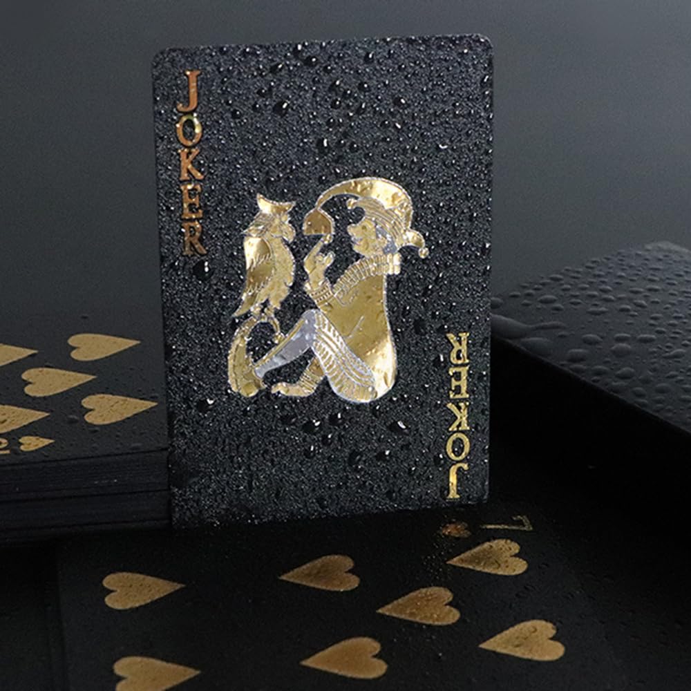 2 Decks Waterproof Playing Cards Plastic Poker Cards, Foil Poker Cards Novelty Poker Cards Waterproof Deck Of Cards Tricks Tool