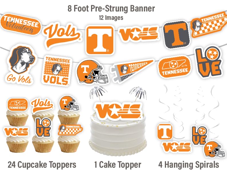 Tennessee Party Supplies (42 Pieces) For University Of Tennessee Graduation, Tailgating And Birthday Party Decorations With Tenn