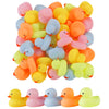 50 Pcs Multicolor Mini Rubber Duck Bath Toy ,Squeak and Float Colored Small Ducks in Bulk Baby Sower Ducks ,Birthday Gifts Class