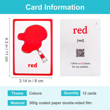 Lilias Colors Flash Cards, Toddler & Preschool Learning Toys, Kindergarten Learning Supplies, 4.3 X 3.14 Inch, 12 Cards In Set