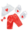 Satin Heart Pj'S With Heart Slippers Teddy Bear Clothes Fits Most 14''-18'' Build-A-Bear And Make Your Own Stuffed Animals