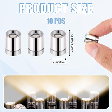 BTFO 10pcs LED Mini Lights, Small Led Lights for Dollhouse Silver Plastic Battery Included Doll House Electric Lights for Paper