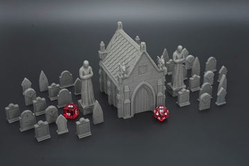Endertoys Mausoleum Graveyard Scene, Terrain Scenery For Tabletop 28Mm Miniatures Wargame, 3D Printed And Paintable