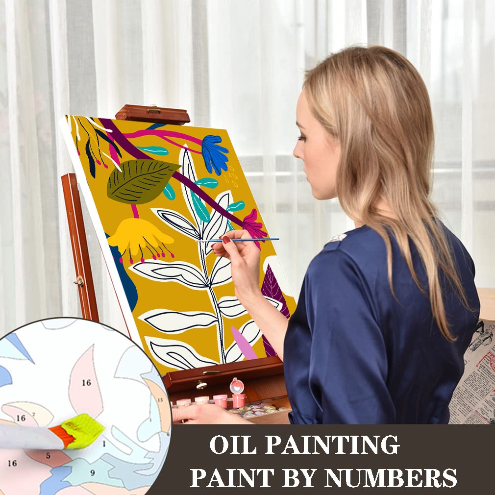 Fqovkyn 6 Pack Paint By Numbers For Adults- Diy Acrylic Painting Paint By Numbers Kits On Canvas Without Frame, Simple Flower Oi