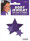 Amscan Stars Assorted Sizes Glitter Self-Adhesive Body Jewelry, 1, Purple