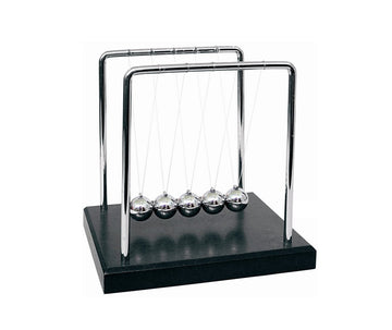 Powertrc Newtons Cradle Balance Balls 7 1/4' | Science Physics Gadget | Desk Toys & Accessories