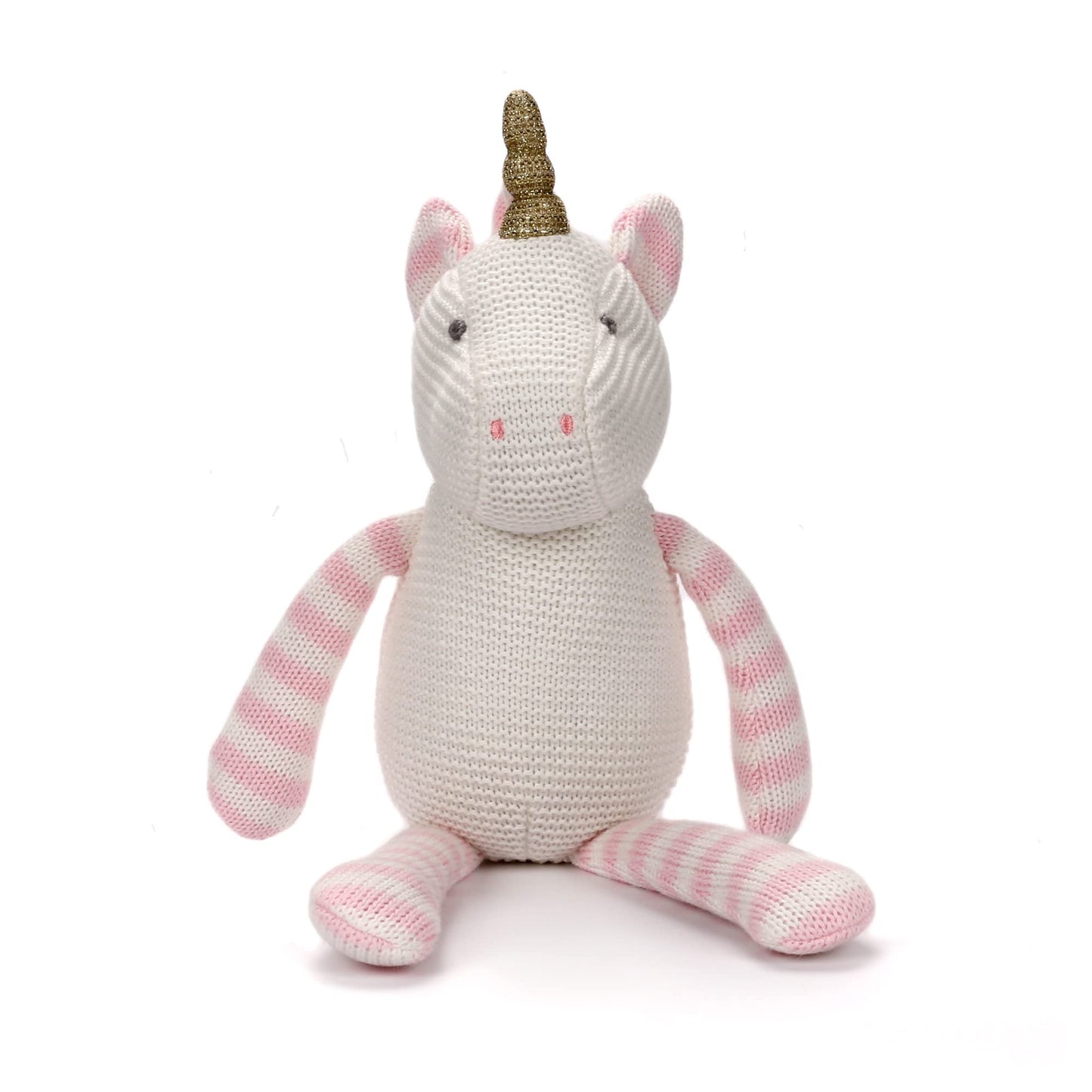 Fluffyfun Organic Baby Toys Pink Unicorn Stuffed Animal 7.1'