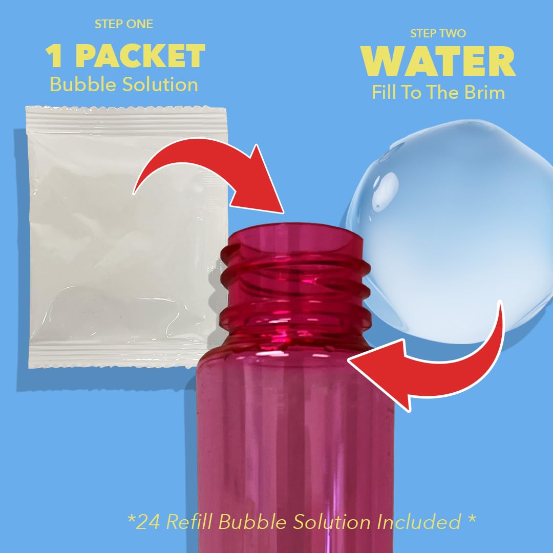 Giftexpress 24 Pcs Big Bubble Wands And Solution - 14.6'' Large Bubble Wands And Bubble Refills Solution For Easter, Pool, Beach