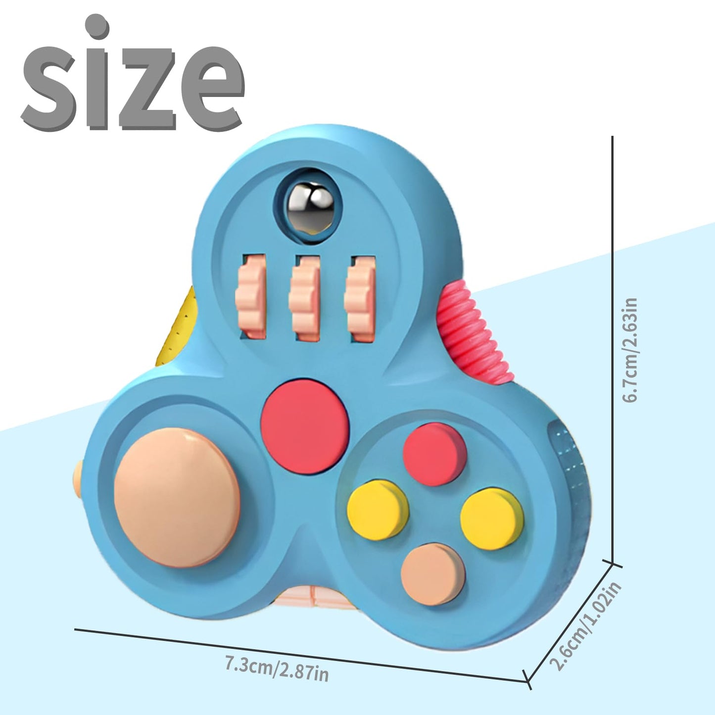 Yrissmiss Fidget Toys Adults,Fidget Pad Fidgets,Autism Figette Cubes,Cool Fidget Clicker Controller Desk Toys,Anxiety Relief Stress Adhd Toys,Sensory Fidget Cubes Gifts For Kids Teens Boys(Blue)