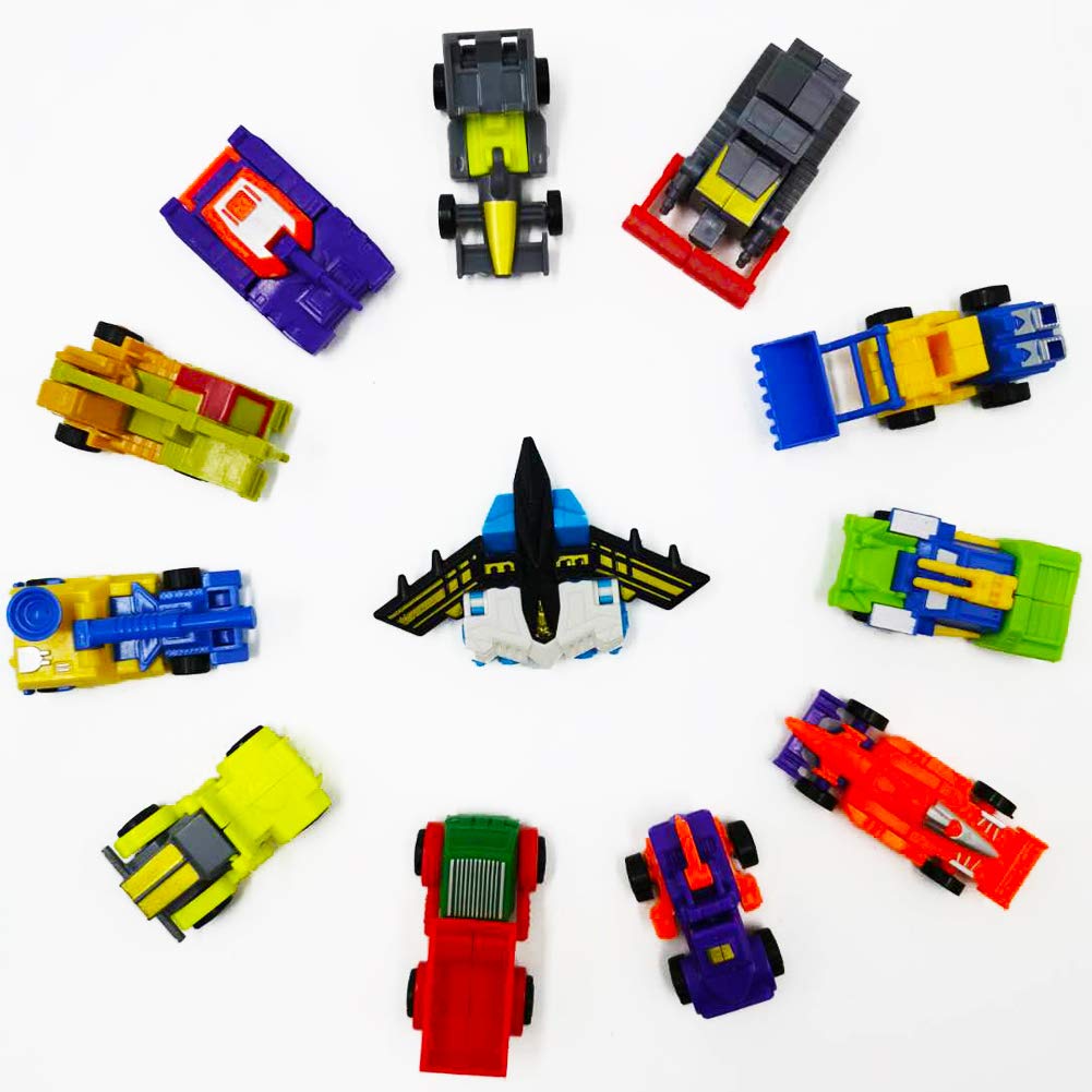 SCKTYZS Morphing Robot Construction Toy Cars Mini Pull Back Vehicles Set of 16 Action Figure Party Supplies Birthday Favors Deco