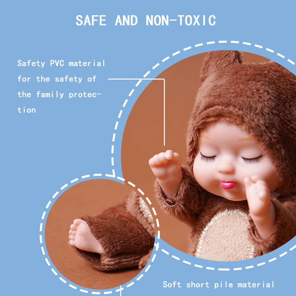 Vueos 6 Pcs 4 Inch Mini Reborn Baby Dolls Toy Set Realistic Baby Doll With Cute Animal Clothes Gifts For Girls Boys Birthday Chr