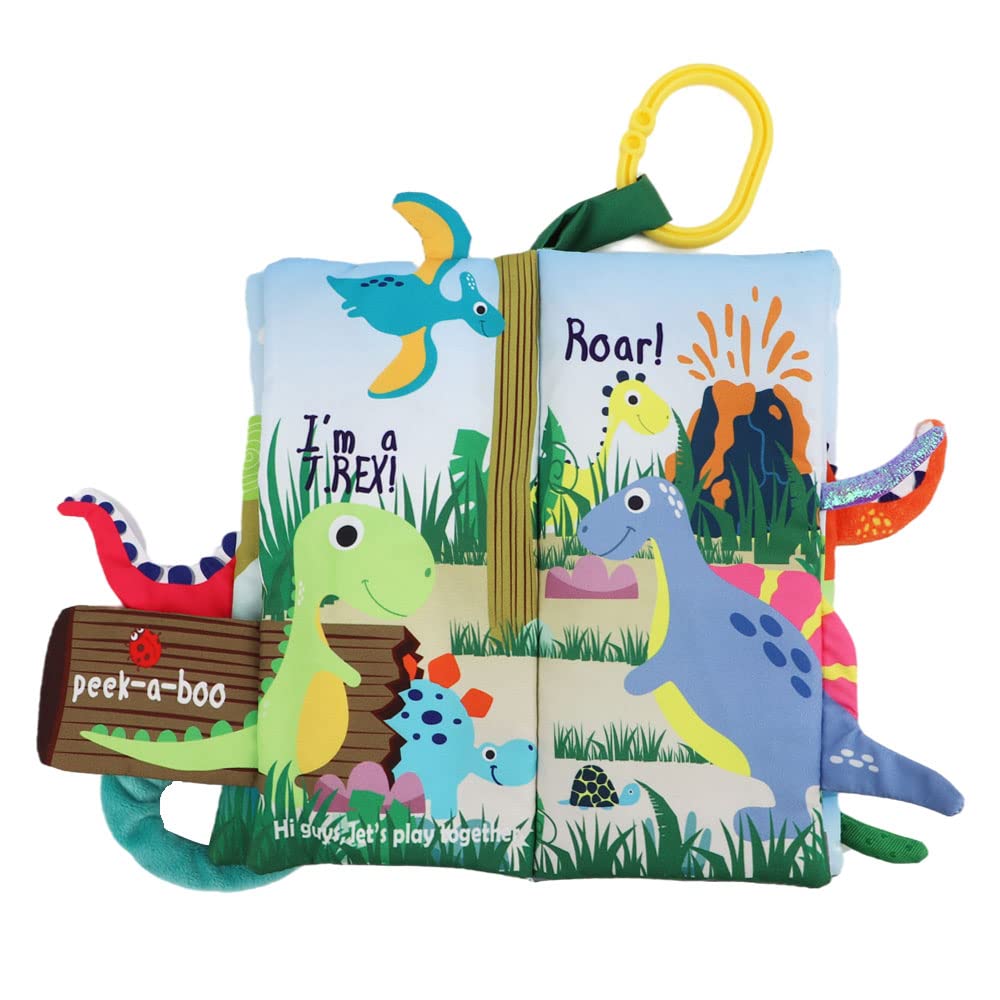 Dinosaur Baby Books 0-6 Months,Crinkle Cloth Books For Babies,Infant Tummy Time Toy Touch And Feel Toys 0-3-6-12-18 Months, Todd