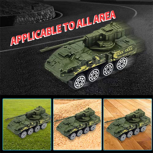 6 Pack Diecast Military Vehicles Truck Set, 1:64 Scale Army Vehicles Kids Toy Cars With Trucks, Tank, Panzer, Anti-Air Vehicle,