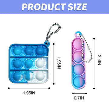 Amicbng 130 Pcs Pop Keychain Party Favors ,Mini Pop Keychain It Fidget Toy Bulk Stocking Pinata Stuffers Birthday Carnival Treas