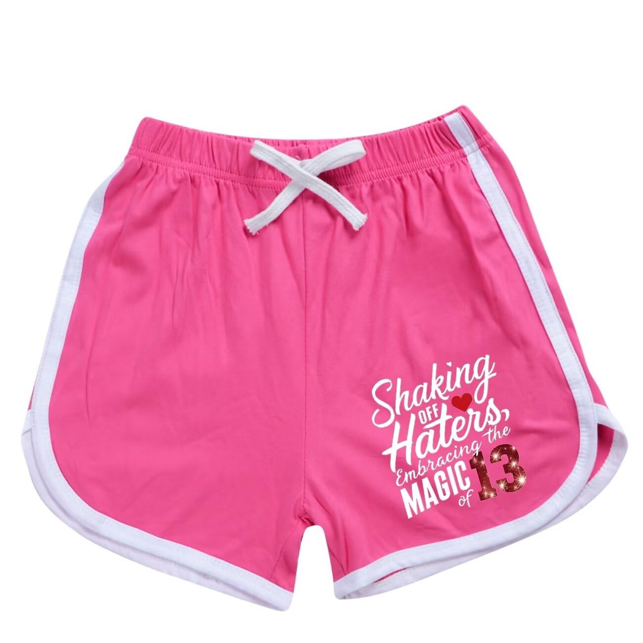 Hecendolame Short Sleeve cute Costume Princess suit Kids Children Girls T-shirt and Shorts Outfit Sets Rose red to 15-16years