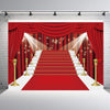 Inrui Red Curtain Stage Photography Background Red Carpet Film Red Curtain Stars Celebrity Party Banner Backdrop (7X5Ft)