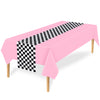 Tallew Checkered Car Party Supplies Disposable Tablecloth Plastic Table Cover Black And White Checkered Race Table Runner For Ra