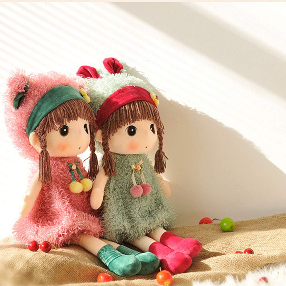 Plush Baby Doll Girl With Clothes, 17.7 Sweetheart Rag Doll Cozy Cuddle Soft Baby Doll For Kids Babies,Plush Stuffed Toy With Hat Skirt Plush Toy Baby Girls Sleeping Partner Doll Xmas Birthday Gift
