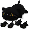 Sqeqe Black Cat Mommy Stuffed Animal With 4 Babies Cat In Her Tummy, Cute Black Cat Plush Toys For Kids, Gifts Ideal For Christm
