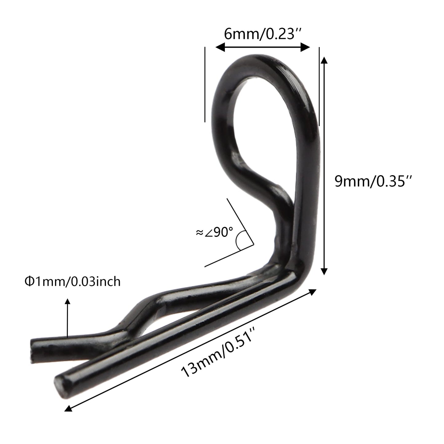 GDOOL 30-Pack 90-Degree Angle 1mm Body Clips Bent Springy Pins WJ07 for All 1/16 1/18 1/20 Scale Model Car Truck Crawler Truck(B
