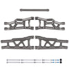 HobbyPark Aluminum Suspension Arms Set (Front & Rear), w/Tie Bar for 1/10 Traxxas Slash 2WD RC Car Upgrade Parts Hop Ups, Replac