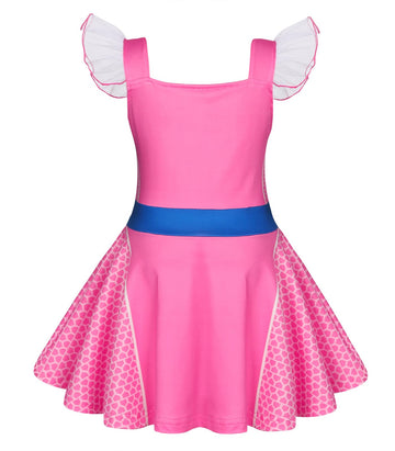 Marendyee Girls Kitties Costume Dress Christmas Gift For Kids Flutter Sleeve Cosplay Dresses Birthday 5-6 Years